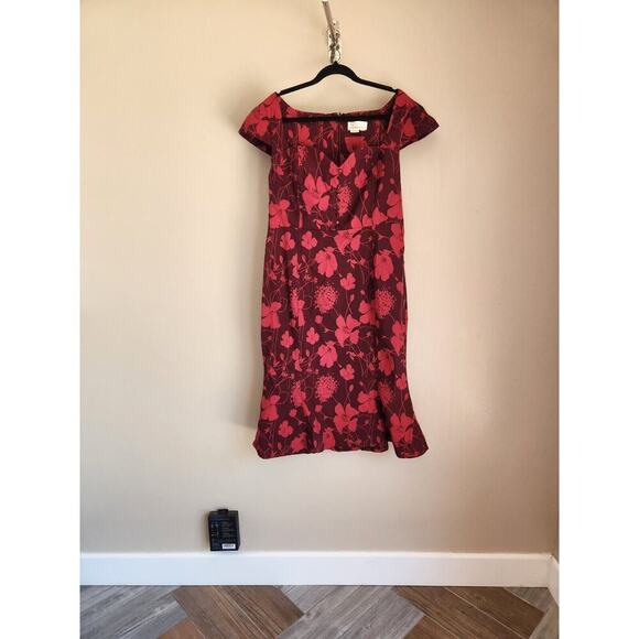 NWT Anthropologie The Cecily Fit & Flare Sweetheart Dress Size XLP Wine 9B407 - Picture 5 of 12